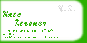 mate kersner business card